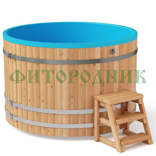 круглая купель «comfort» из лиственницы с термопластиковой вставкой диаметр 1700 мм