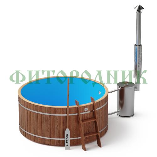 фурако круглая «original» из сосны с пластиковой вставкой с внешней печью 2000 мм