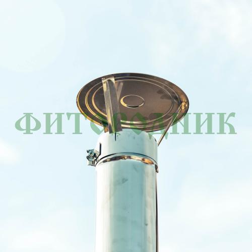 фурако круглая «premium» из лиственницы с термопластиковой вставкой с внешней печью 2000 мм