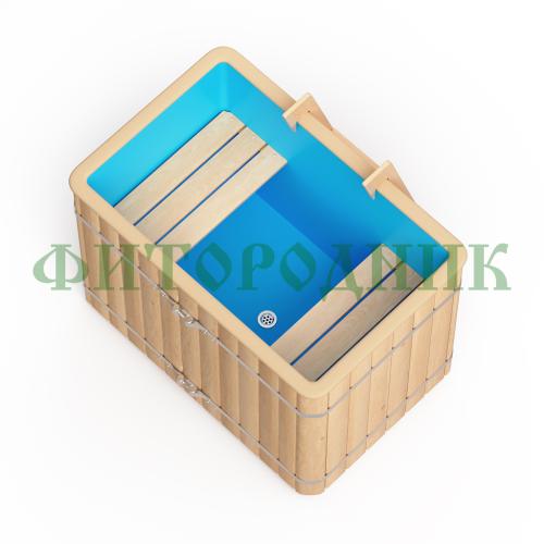 прямоугольная купель «original» с пластиковой вставкой длина 1200 мм ширина 780 мм высота 900 мм