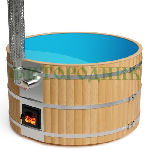 фурако круглая «premium» из лиственницы с пластиковой вставкой с интегрированной печью 2000 мм