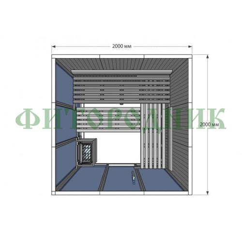 финская сауна четырехместная «glassy» с электрической печью harvia