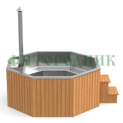 фурако «premium октагон» из нержавеющей стали со встроенной печью 2350 мм