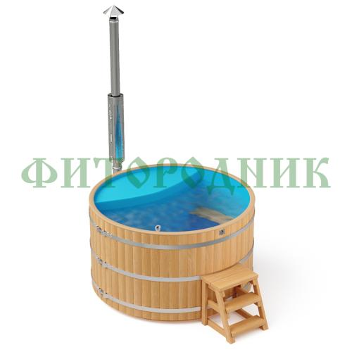 фурако круглая «premium» из лиственницы с пластиковой вставкой с интегрированной печью 2000 мм