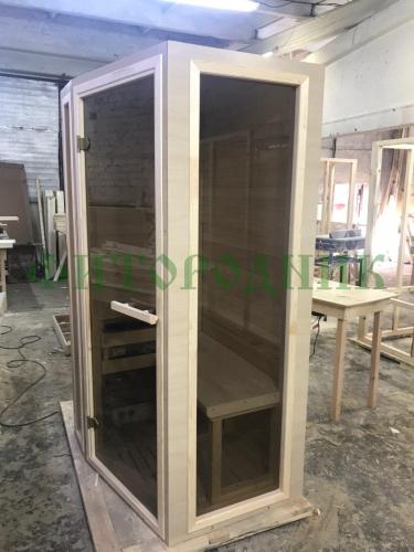 финская сауна одноместная угловая «original» с электрической печью