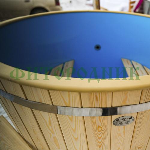 фурако круглая «original» из сосны с пластиковой вставкой с внешней печью 1500 мм