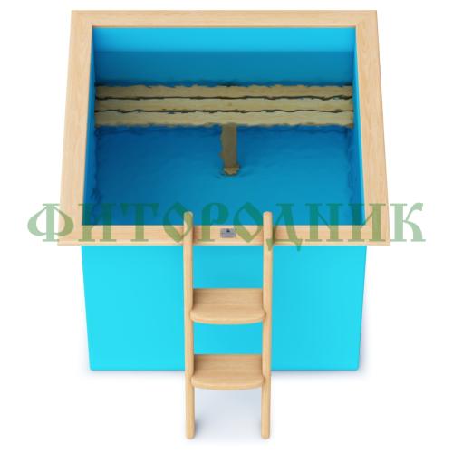 квадратная купель «comfort» из полипропилена длина 1500 мм ширина 1500 мм высота 1000 мм