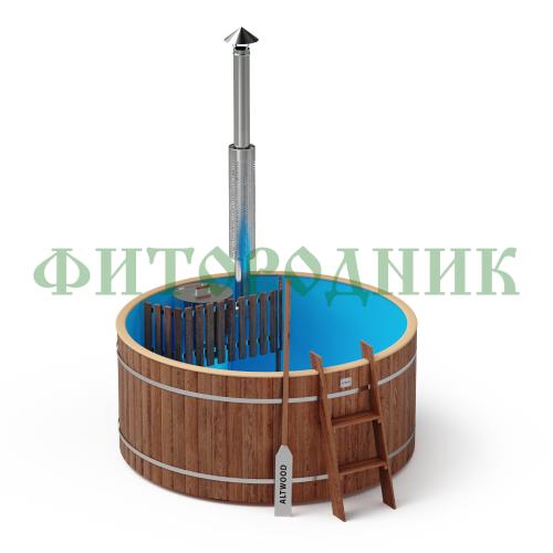 фурако круглая «original» из лиственницы с пластиковой вставкой со встроенной печью 2000 мм