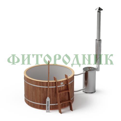фурако круглая «original» из сосны с пластиковой вставкой с внешней печью 1500 мм