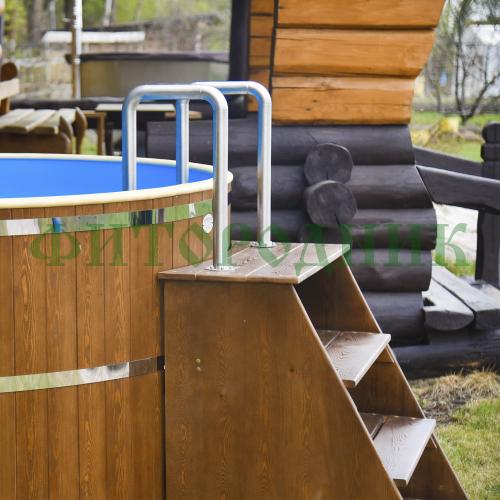 круглая купель «comfort» из лиственницы с термопластиковой вставкой диаметр 1700 мм