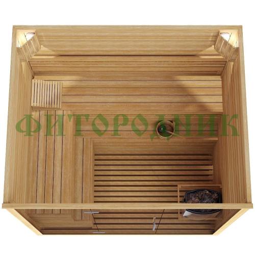 финская сауна четырехместная «premium» с электрической печью harvia