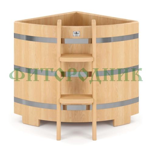 угловая купель «premium» из кедра длина 1100 мм ширина 1100 мм высота 1150 мм