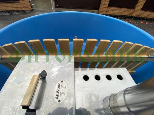 фурако круглая «premium» из лиственницы с термопластиковой вставкой со встроенной печью 2000 мм