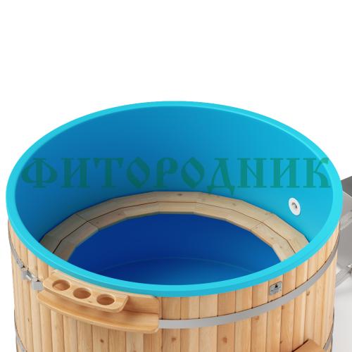 фурако круглая «comfort» из лиственницы с пластиковой вставкой с внешней печью 2000 мм