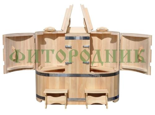 кедровая бочка двухместная «профессиональная» с парогенератором «steamlux»