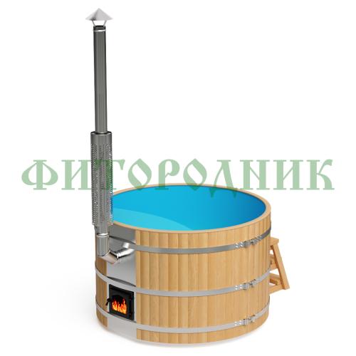 фурако круглая «premium» из лиственницы с пластиковой вставкой с интегрированной печью 1700 мм