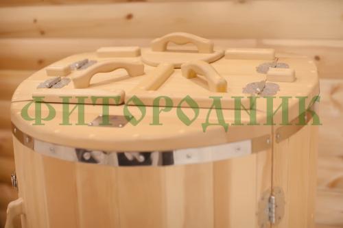 кедровая бочка овальная «профессиональная» со скосом с парогенератором