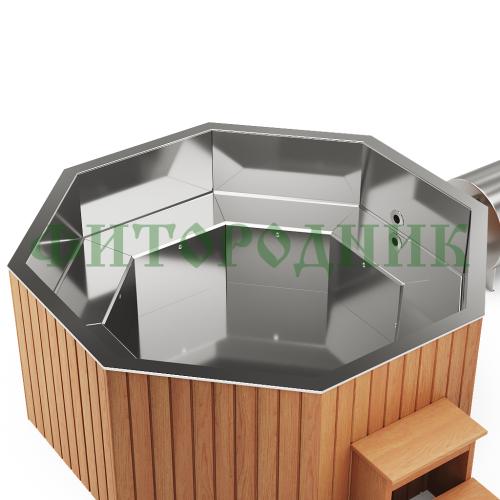 фурако «premium октагон» из нержавеющей стали с внешней печью 2350 мм