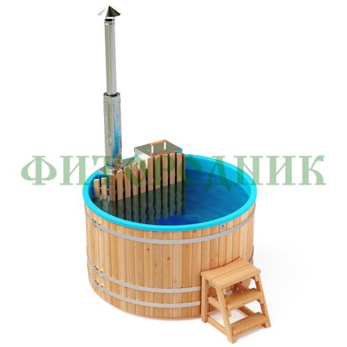 фурако круглая «premium» из лиственницы с термопластиковой вставкой со встроенной печью 2000 мм