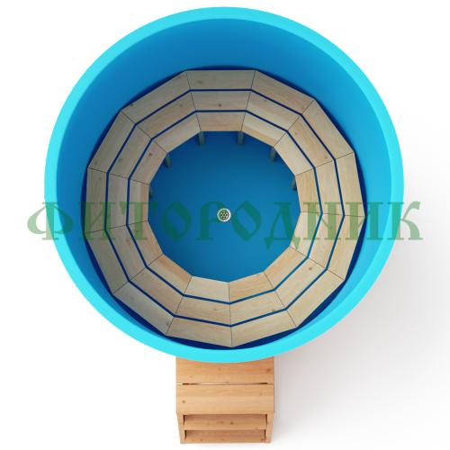 круглая купель «comfort» из лиственницы с пластиковой вставкой диаметр 1500 мм высота 1150 мм