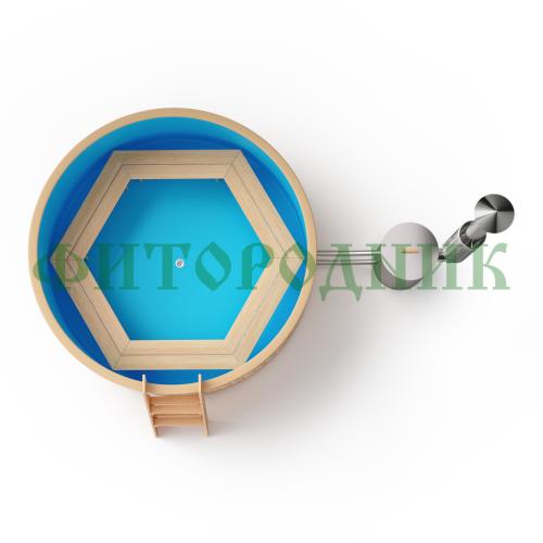 фурако круглая «original» из сосны с пластиковой вставкой с внешней печью 2000 мм