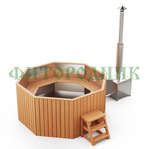 фурако «comfort октагон» из нержавеющей стали с внешней печью 2000 мм