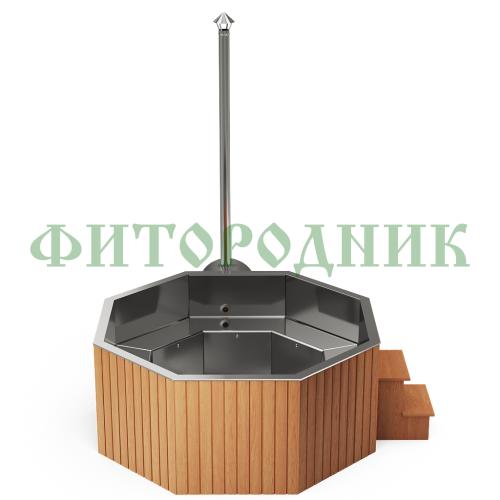 фурако «premium октагон» из нержавеющей стали с внешней печью 2350 мм