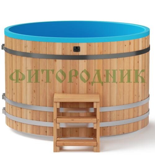 круглая купель «comfort» из лиственницы с термопластиковой вставкой диаметр 1700 мм