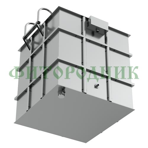 квадратная купель «comfort» из нержавеющей стали длина 1500 мм ширина 1500 мм высота 1150 мм