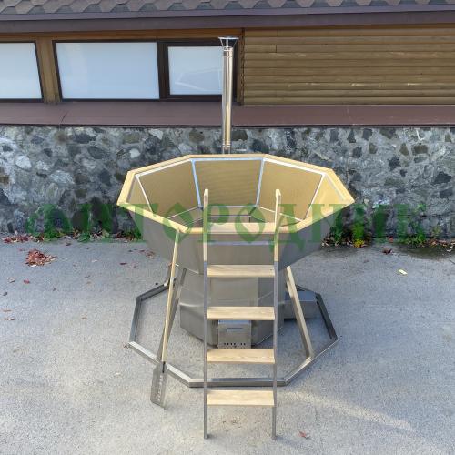 банный чан «premium neo steel» на подставке со встроенной печью 1750 мм