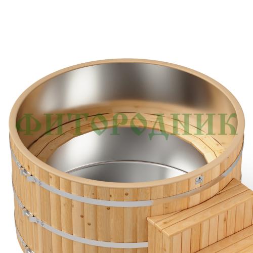фурако круглая «premium» из лиственницы с вставкой из нержавеющей стали с электроподогревом 2000 мм