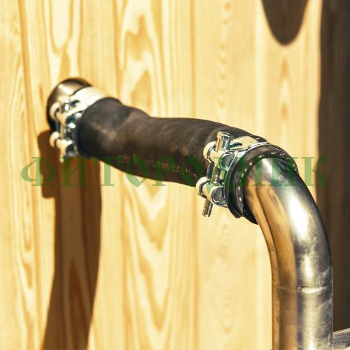 фурако круглая «premium» из лиственницы с термопластиковой вставкой с внешней печью 2000 мм