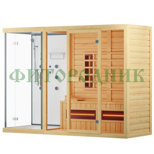 трехместная инфракрасная сауна «original» с душевой кабиной