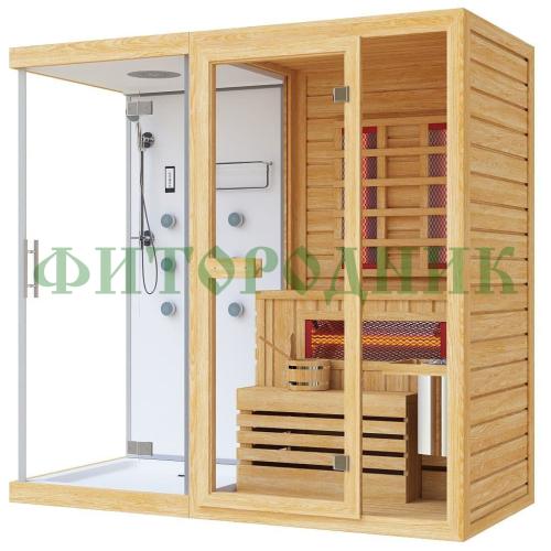 комбинированная сауна одноместная «comfort» с душевой кабиной