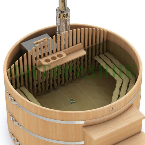 фурако круглая «premium» из кедра со встроенной печью 2000 мм