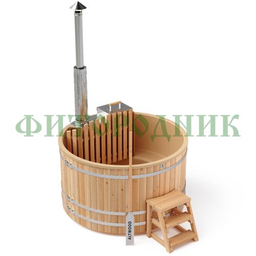 фурако круглая «premium» из лиственницы с термопластиковой вставкой со встроенной печью 2000 мм