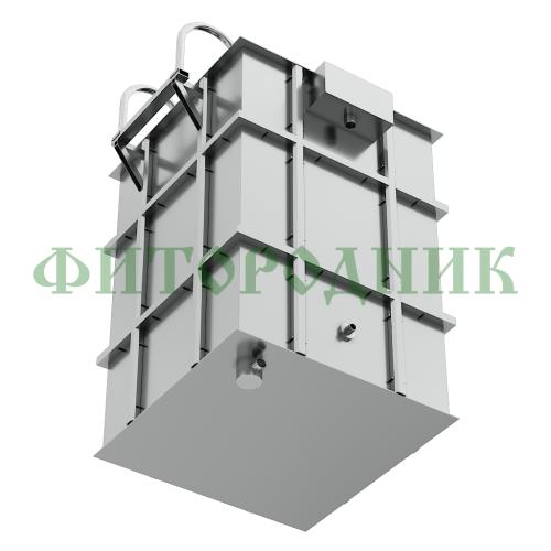 квадратная купель «comfort» из нержавеющей стали длина 1000 мм ширина 1000 мм высота 1150 мм