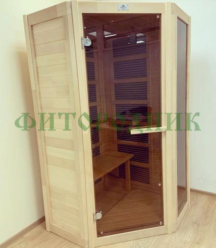 одноместная угловая инфракрасная сауна «comfort» с карбоновыми излучателями