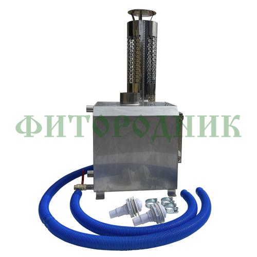 внешняя квадратная дровяная печь «steamlux» premium для бассейна и купели 65 квт