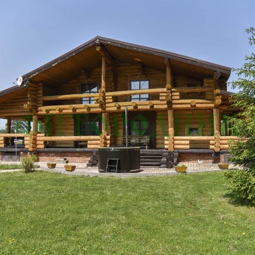 фурако круглая «comfort» из лиственницы с пластиковой вставкой со встроенной печью 2000 мм