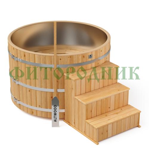фурако круглая «premium» из лиственницы с вставкой из нержавеющей стали с электроподогревом 1700 мм