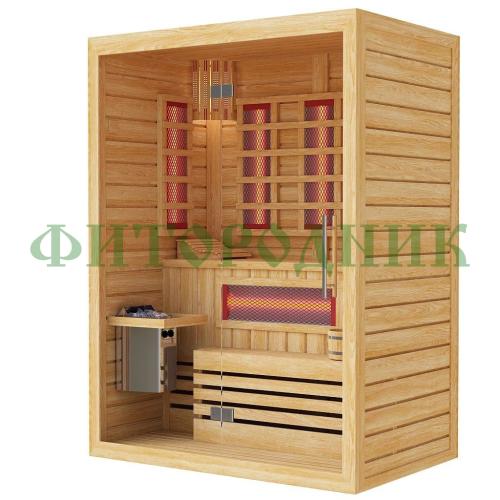 комбинированная сауна двухместная «premium» с электрической печью harvia