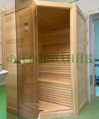 финская сауна двухместная угловая «comfort» с электрической печью