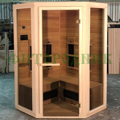 двухместная угловая инфракрасная сауна «comfort» с керамическими излучателями