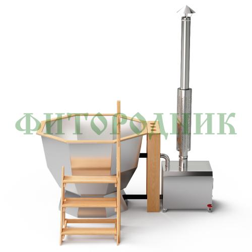 банный чан «comfort» на подставке с внешней печью 1750 мм