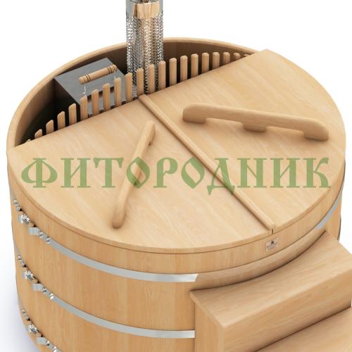 фурако круглая «premium» из кедра со встроенной печью 1700 мм