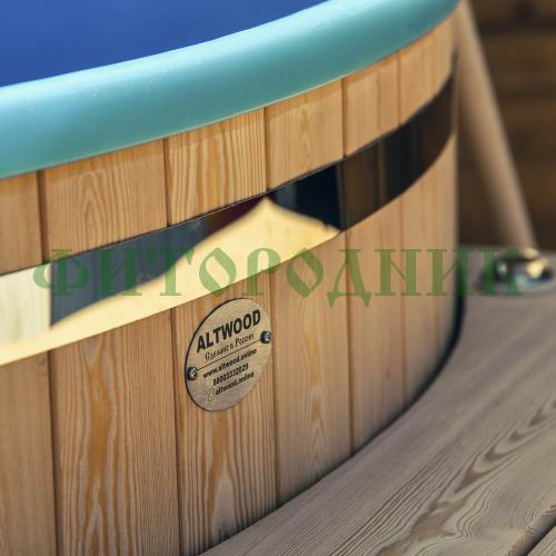 фурако круглая «premium» из лиственницы с термопластиковой вставкой с внешней печью 2000 мм