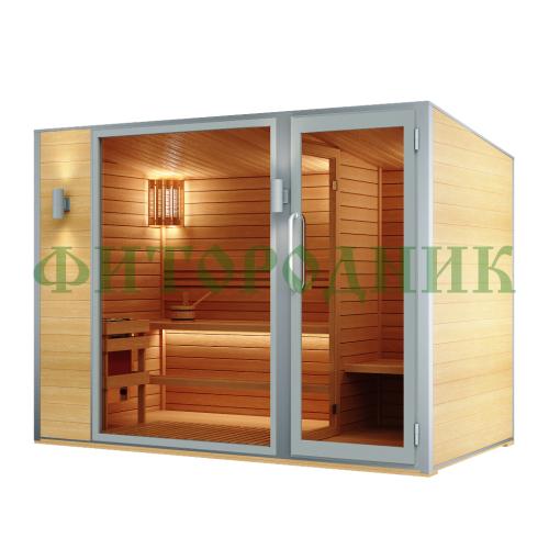 уличная модульная четырехместная сауна с предбанником «premium» с электрической печью