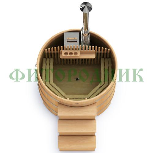 фурако круглая «premium» из кедра со встроенной печью 1700 мм