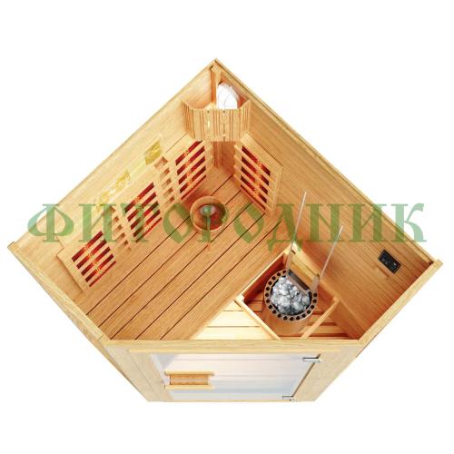 комбинированная сауна одноместная угловая «comfort»
